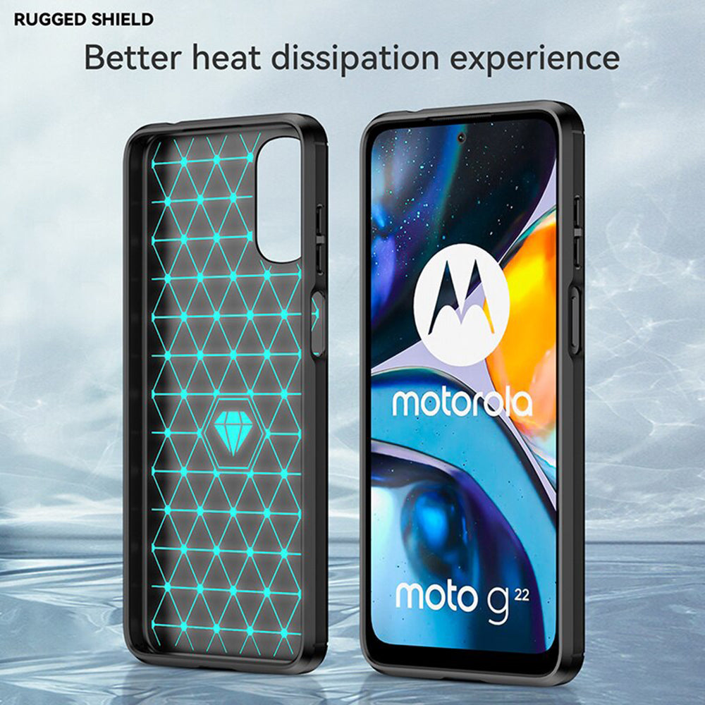 Husa de protectie Techsuit Carbon Silicone compatibil cu Motorola Moto G22, Negru