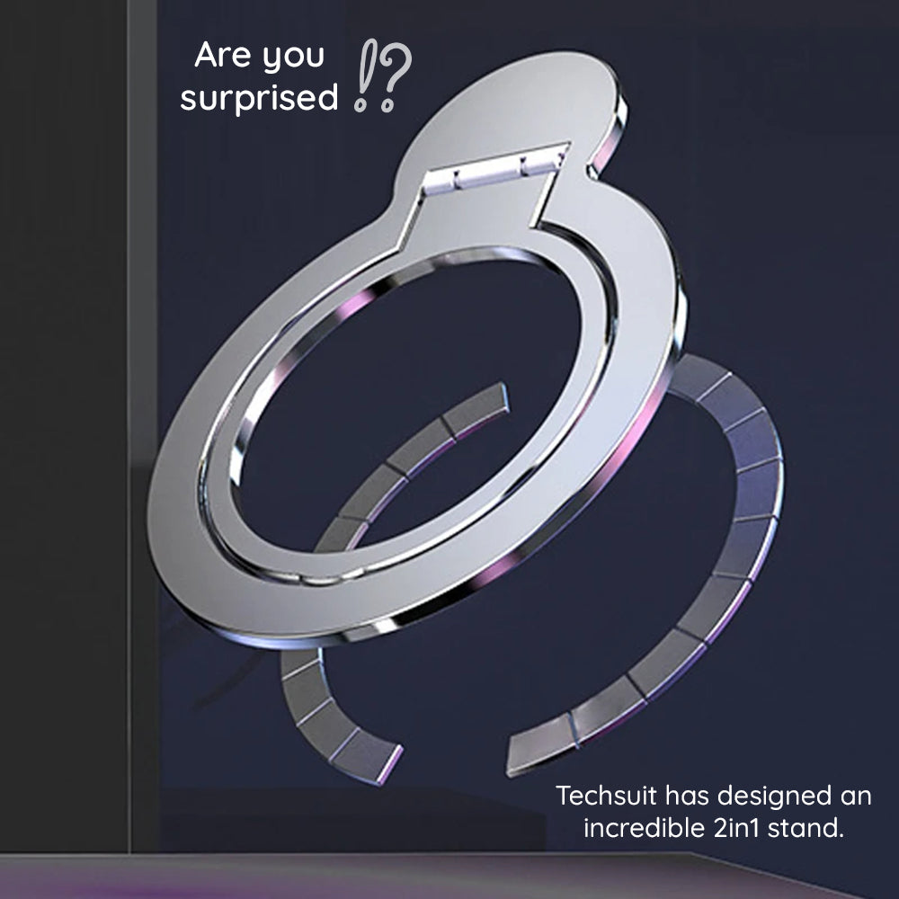 Suport Techsuit MagSafe Phone Ring (MPR4), Round Shape, Aluminium Alloy, Albastru
