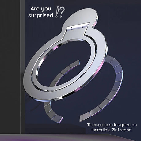 Suport Techsuit MagSafe Phone Ring (MPR4), Round Shape, Aluminium Alloy, Albastru
