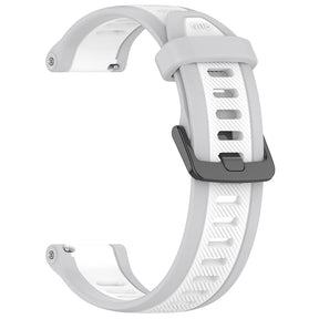 Curea smartwatch Techsuit Watchband 20mm (W053) compatibil cu Samsung Galaxy Watch 4/5/Active 2, Huawei Watch GT 3 (42mm)/GT 3 Pro (43mm), Alb
