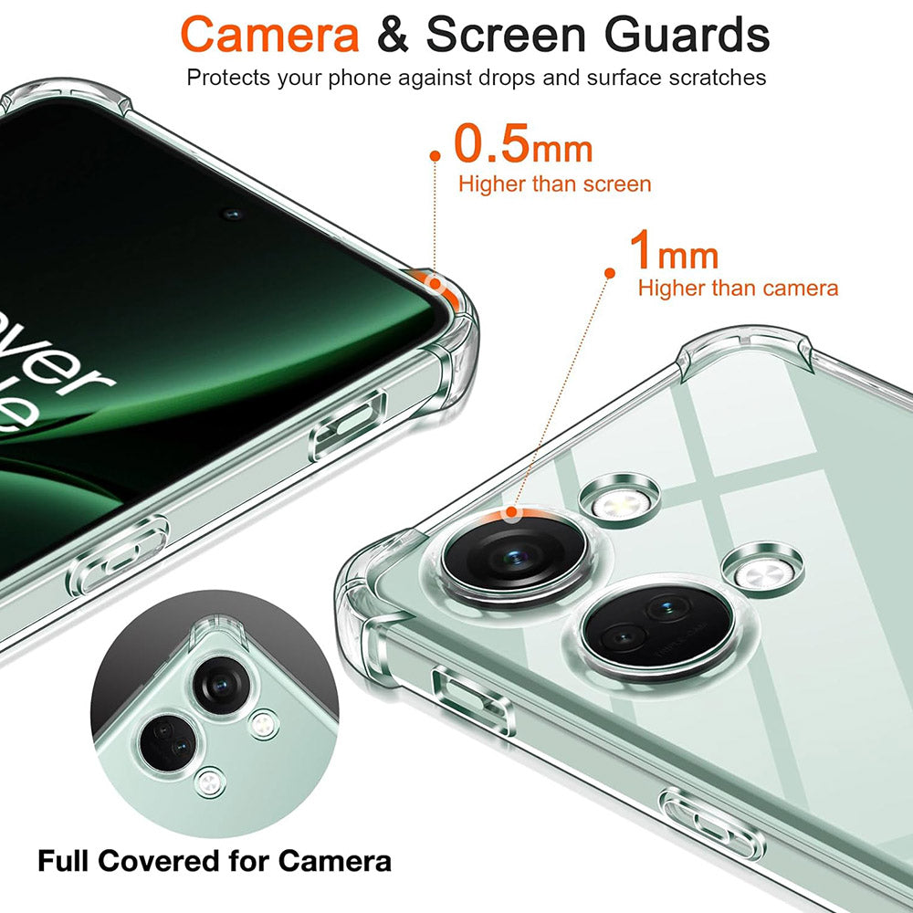 Husa de protectie Techsuit Shockproof Clear Silicone compatibil cu OnePlus Nord 3, Transparent