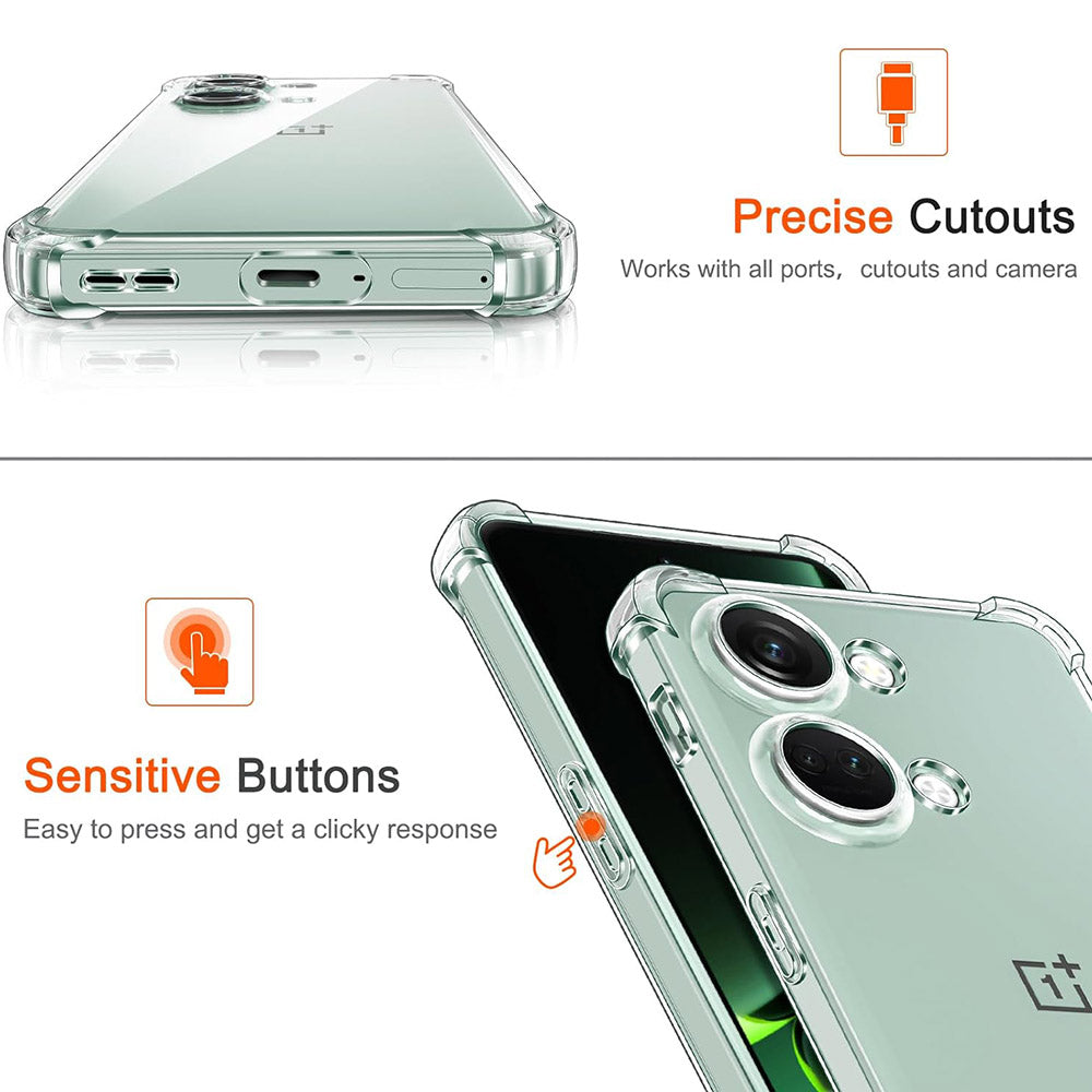 Husa de protectie Techsuit Shockproof Clear Silicone compatibil cu OnePlus Nord 3, Transparent