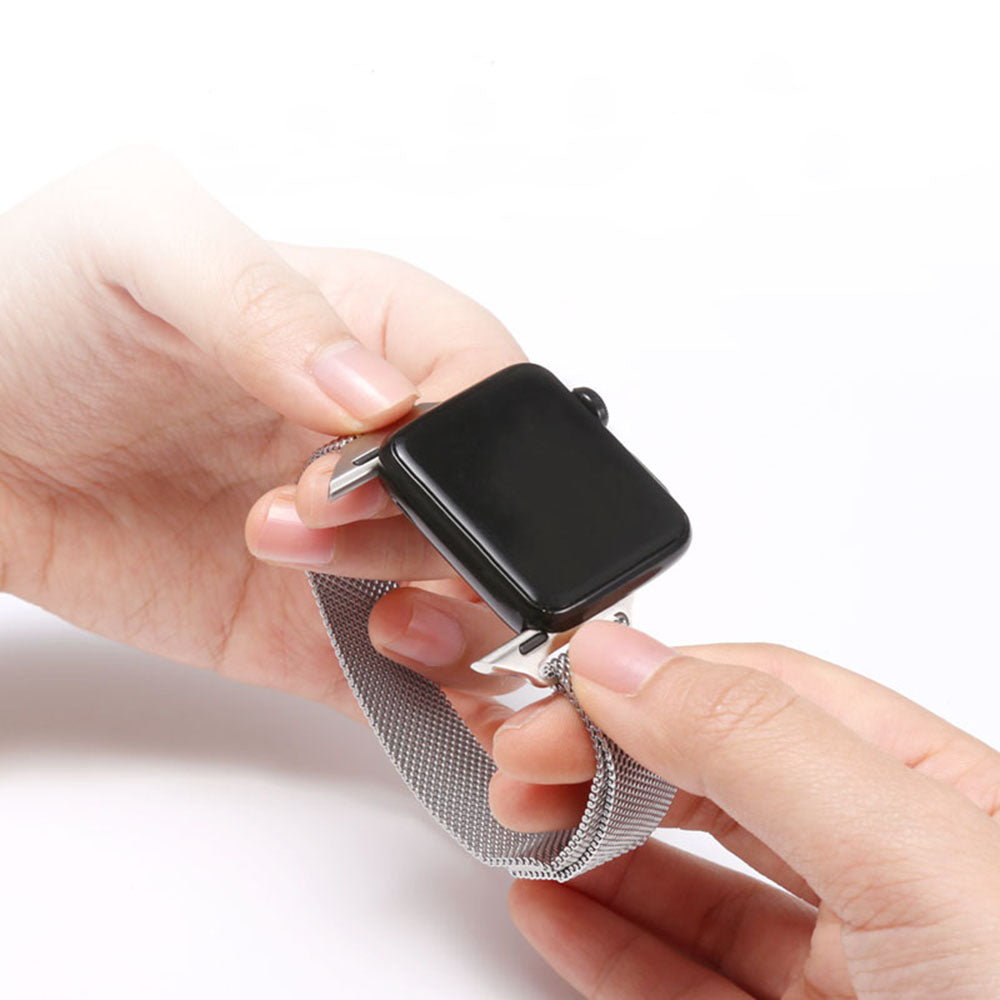 Curea smartwatch Techsuit Watchband (W034) compatibil cu Apple Watch 1/2/3/4/5/6/7/8/9/10/11/SE/SE 2/SE 3 (38/40/41/42mm), Negru