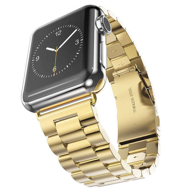 Curea smartwatch Techsuit Watchband (W036) compatibil cu Apple Watch 1/2/3/4/5/6/7/8/9/10/11/SE/SE 2/SE 3 (38/40/41/42mm), Auriu