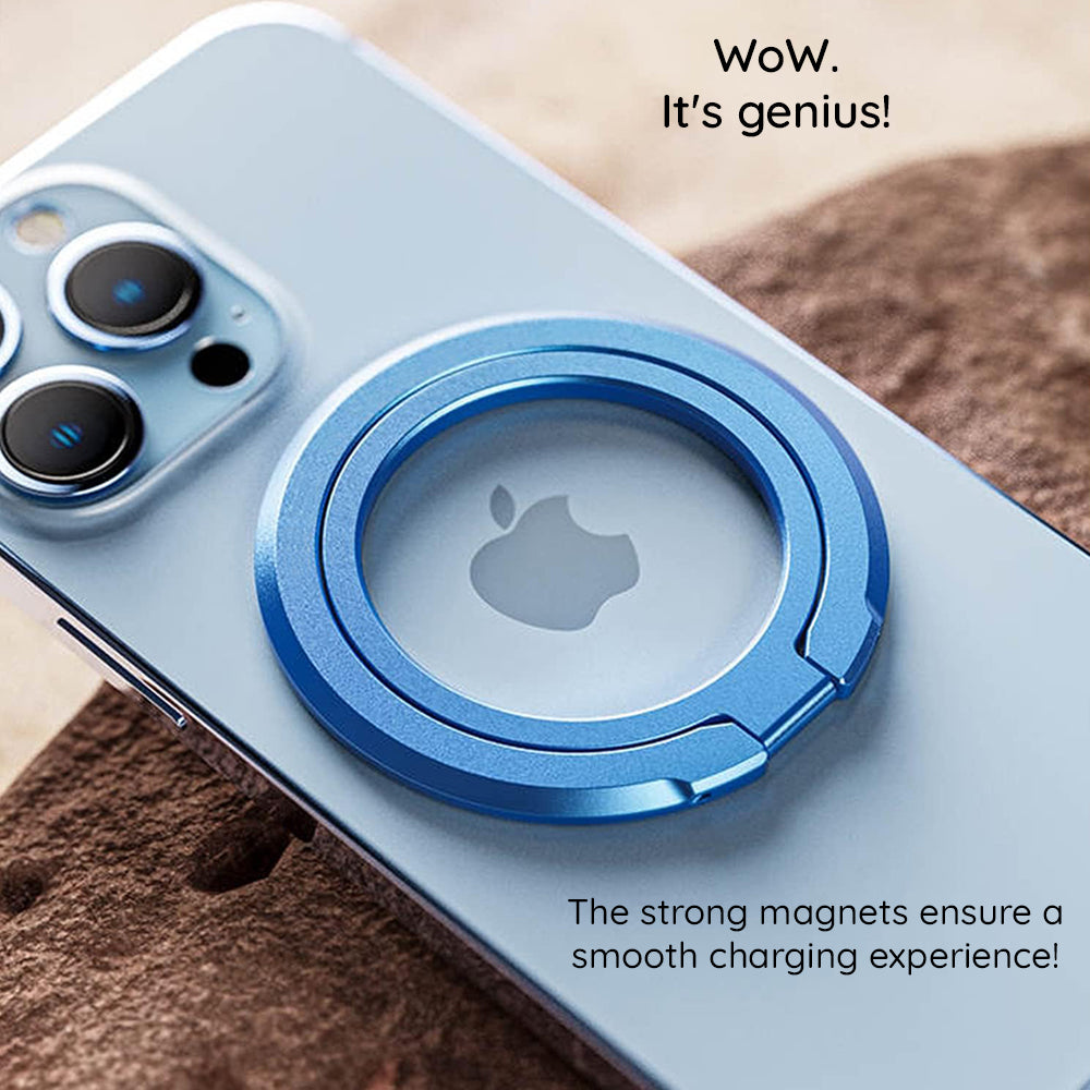 Suport Techsuit MagSafe Phone Ring (MPR3), Round Shape, Aluminium Alloy, 3M, Albastru