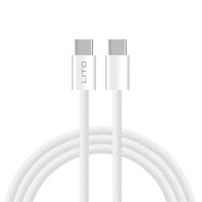 Cablu Lito (LD04CC), Type-C to Type-C, Fast Charging, High Speed Data Transfer, PD60W, 2m, Alb
