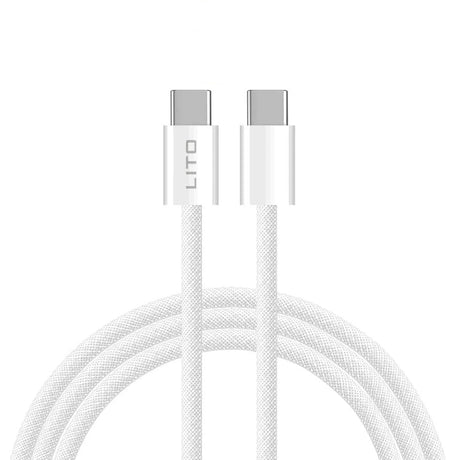 Cablu Lito (LD04CC), Type-C to Type-C, Fast Charging, High Speed Data Transfer, PD60W, 2m, Alb
