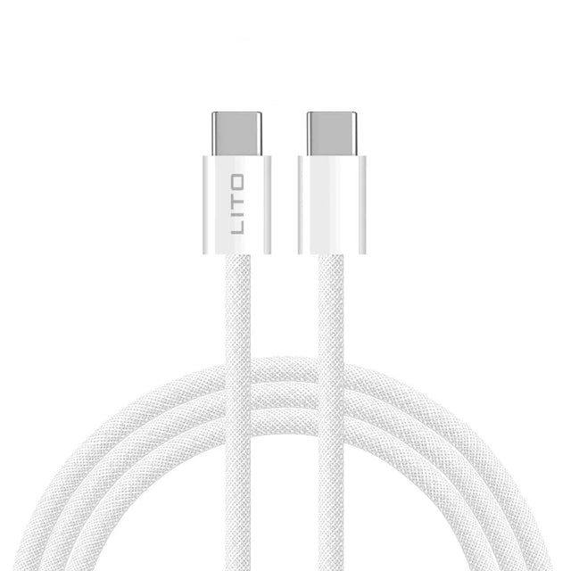 Cablu Lito (LD04CC), Type-C to Type-C, Fast Charging, High Speed Data Transfer, PD60W, 2m, Alb