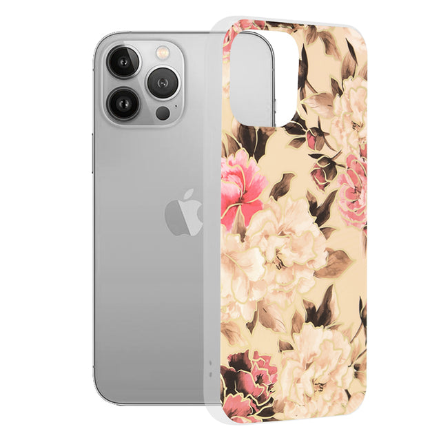Husa de protectie Techsuit Marble Series compatibil cu iPhone 13 Pro Max, Mary Berry Nude