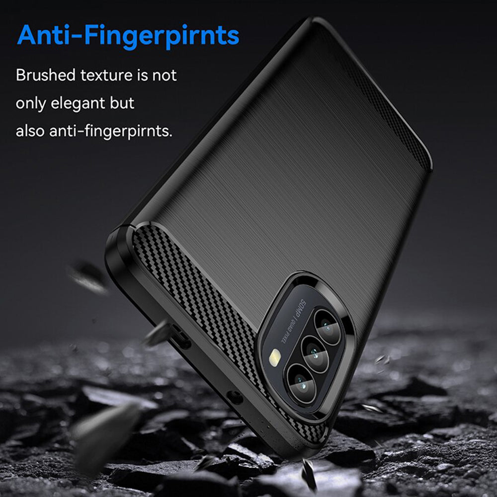 Husa de protectie Techsuit Carbon Silicone compatibil cu Motorola Moto G52 4G / Moto G82 5G, Negru