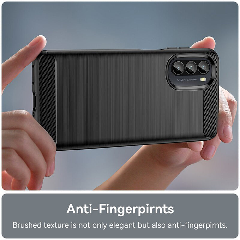 Husa de protectie Techsuit Carbon Silicone compatibil cu Motorola Moto G52 4G / Moto G82 5G, Negru