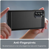 Husa de protectie Techsuit Carbon Silicone compatibil cu Motorola Moto G52 4G / Moto G82 5G, Negru