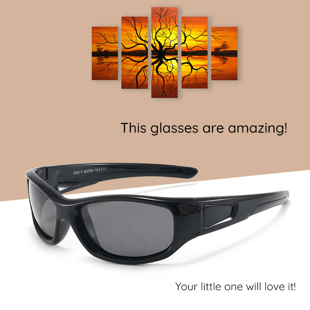 Techsuit Sunglasses Polarised (800-C30), for Kids, Sport Type, Flexible, Rose Red / Roz