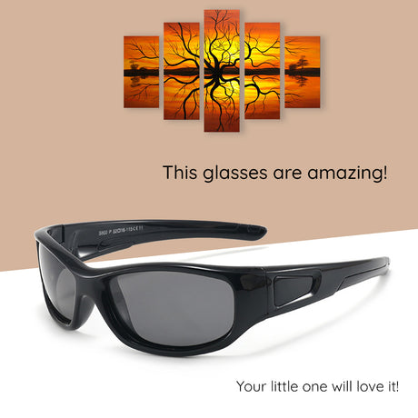 Techsuit Sunglasses Polarised (800-C29), for Kids, Sport Type, Flexible, Albastru / Dark Blue