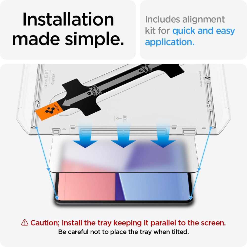 Husa de protectie tableta Spigen Glas.TR EZ-FIT (AGL07793) compatibil cu iPad Pro 13 (2024) / iPad Pro 13 (2025), Transparent