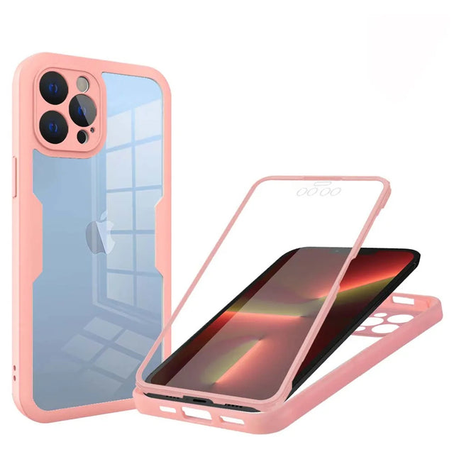 Folie de protectie Techsuit ColorVerse 360 Series + compatibil cu iPhone 13 Pro, Roz