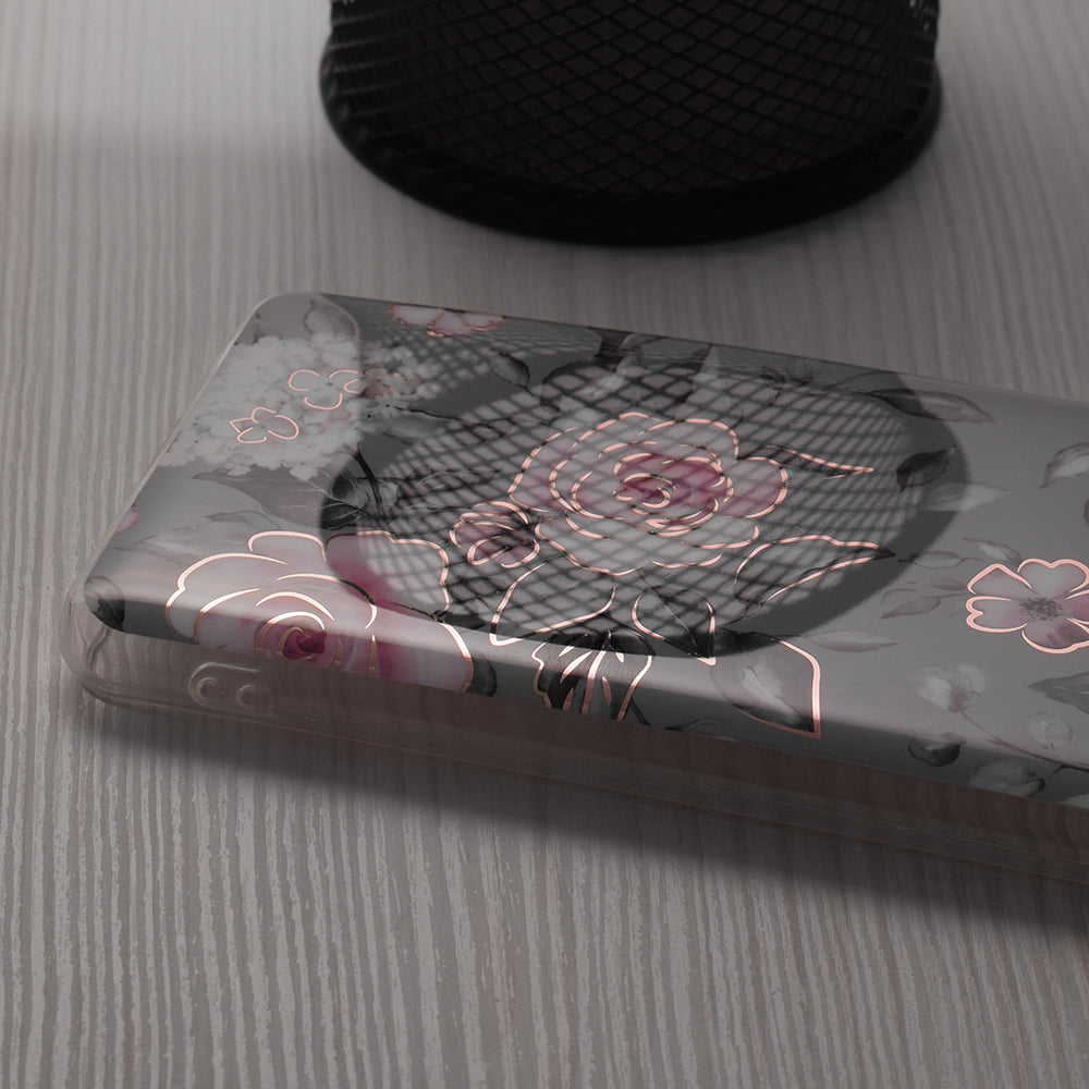 Husa de protectie Techsuit Marble Series compatibil cu Honor Magic6 Lite, Bloom of Ruth Gray
