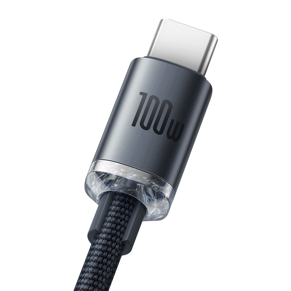 Cablu Baseus Crystal Shine (CAJY000401), USB-C, 100W, 1.2m, Negru