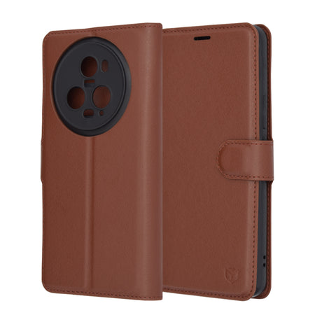Husa de protectie Techsuit Leather Folio compatibil cu Honor Magic5 Pro, Maro
