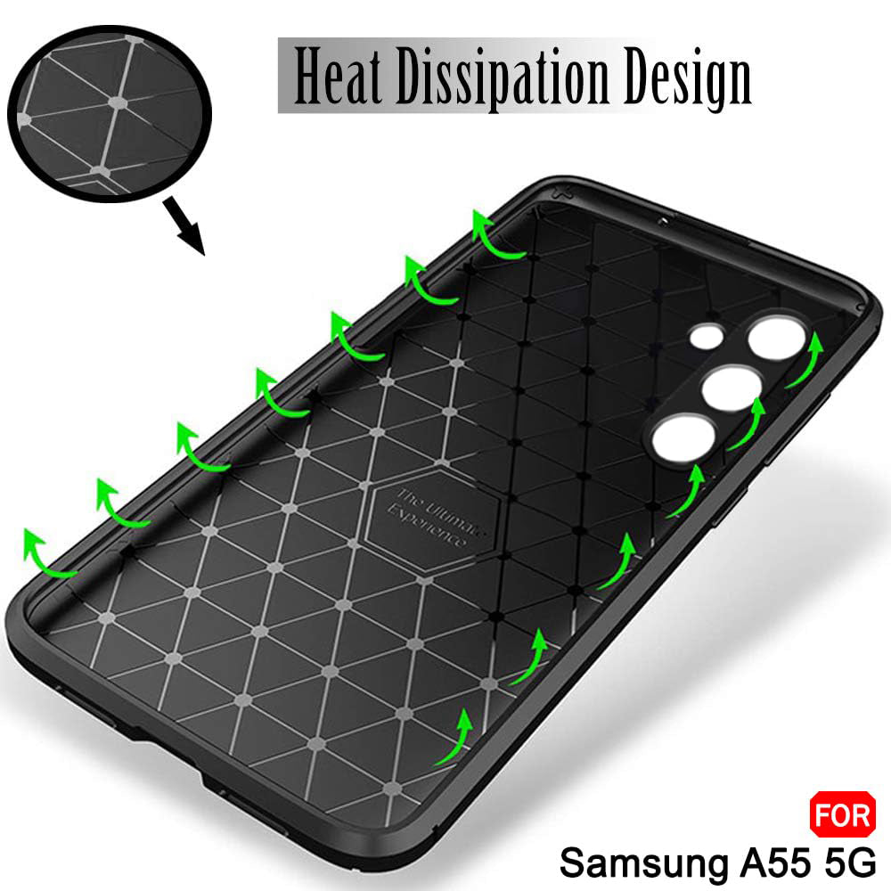 Husa de protectie Techsuit CarbonFiber compatibil cu Samsung Galaxy A55 5G, Negru
