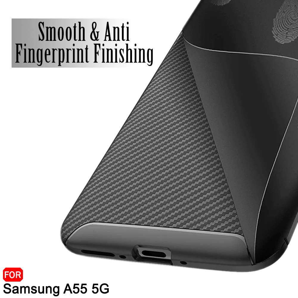 Husa de protectie Techsuit CarbonFiber compatibil cu Samsung Galaxy A55 5G, Negru