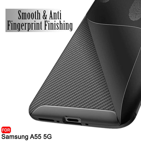 Husa de protectie Techsuit CarbonFiber compatibil cu Samsung Galaxy A55 5G, Negru