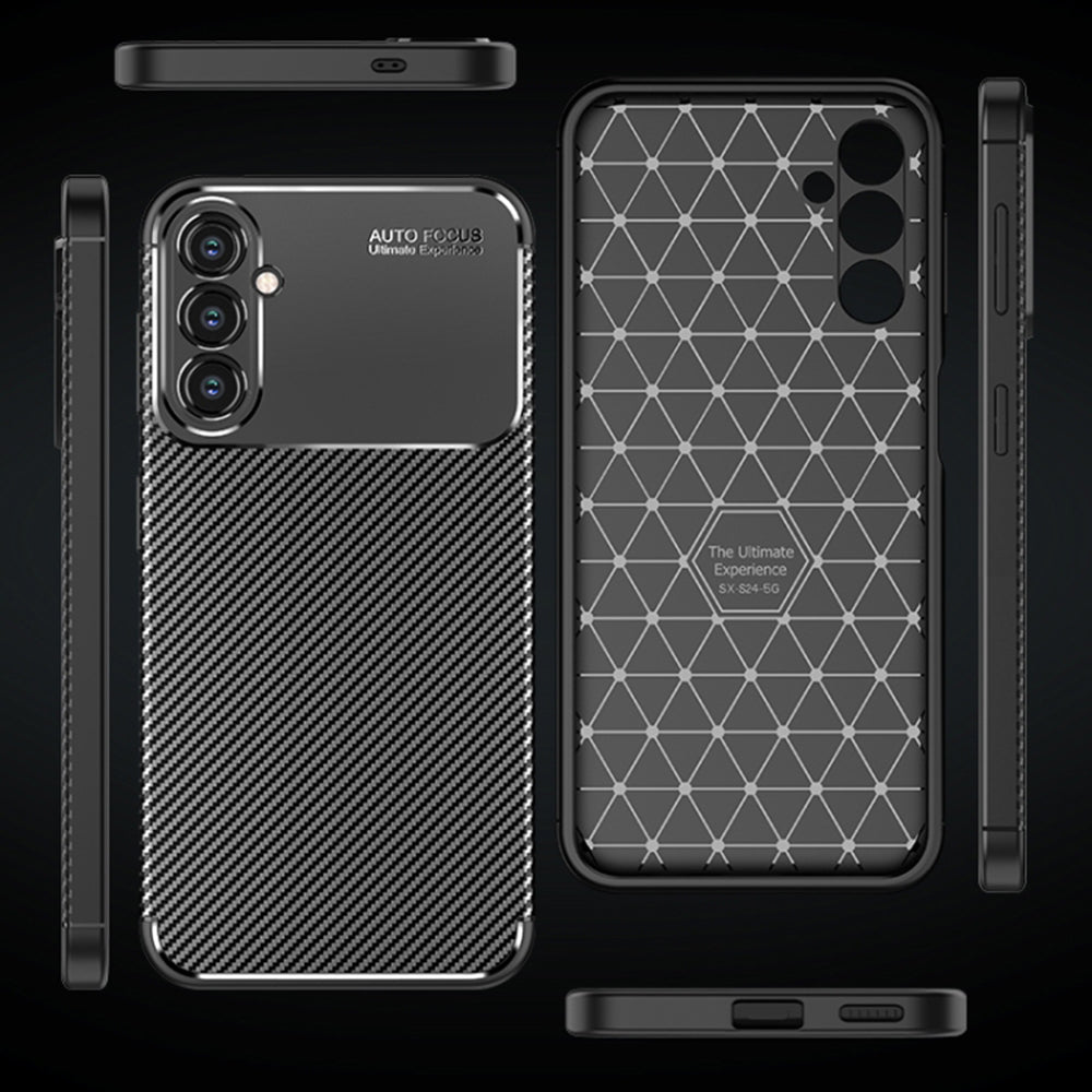 Husa de protectie Techsuit CarbonFiber compatibil cu Samsung Galaxy S24, Negru