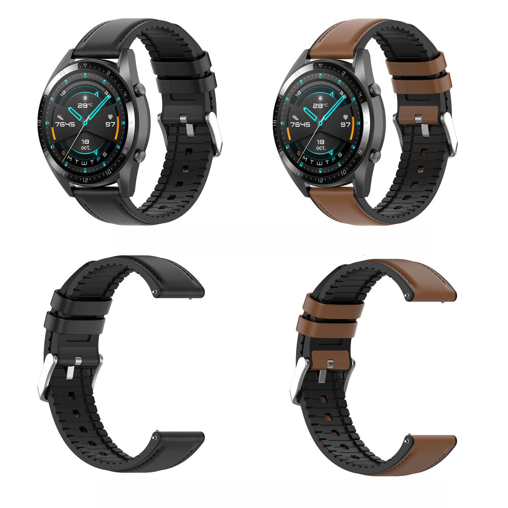 Curea smartwatch Techsuit Watchband 22mm (W007) compatibil cu Samsung Galaxy Watch (46mm)/Watch 3/Gear S3, Huawei Watch GT/GT 2/GT 3 (46mm), Negru