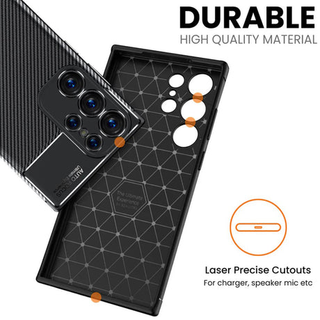 Husa de protectie Techsuit CarbonFiber compatibil cu Samsung Galaxy S24 Ultra, Negru