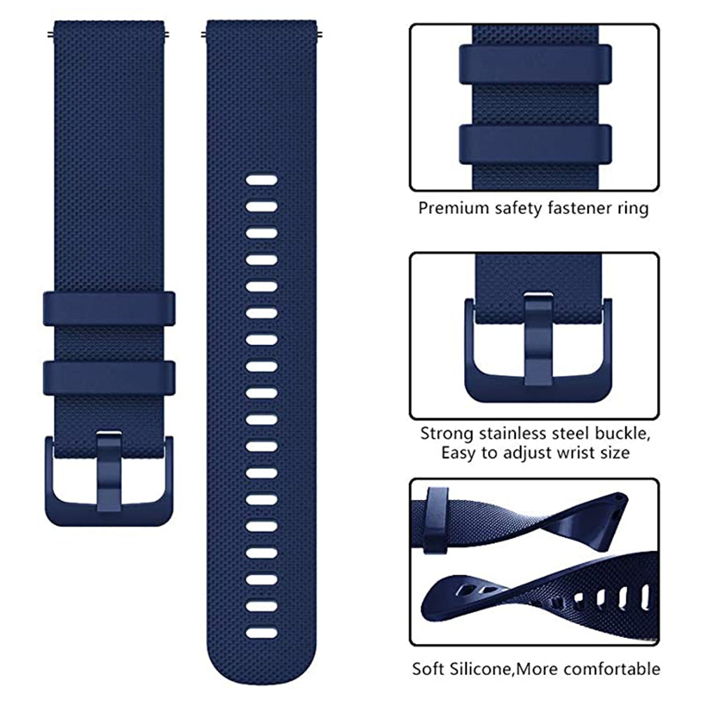 Curea smartwatch Techsuit Watchband 22mm (W006) compatibil cu Samsung Galaxy Watch (46mm)/Watch 3/Gear S3, Huawei Watch GT/GT 2/GT 3 (46mm), Albastru