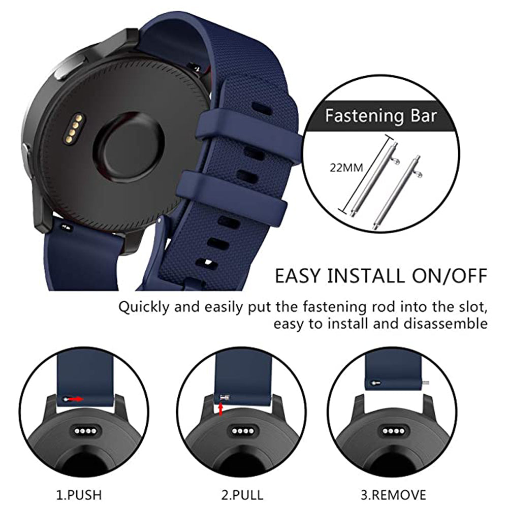 Curea smartwatch Techsuit Watchband 22mm (W006) compatibil cu Samsung Galaxy Watch (46mm)/Watch 3/Gear S3, Huawei Watch GT/GT 2/GT 3 (46mm), Albastru