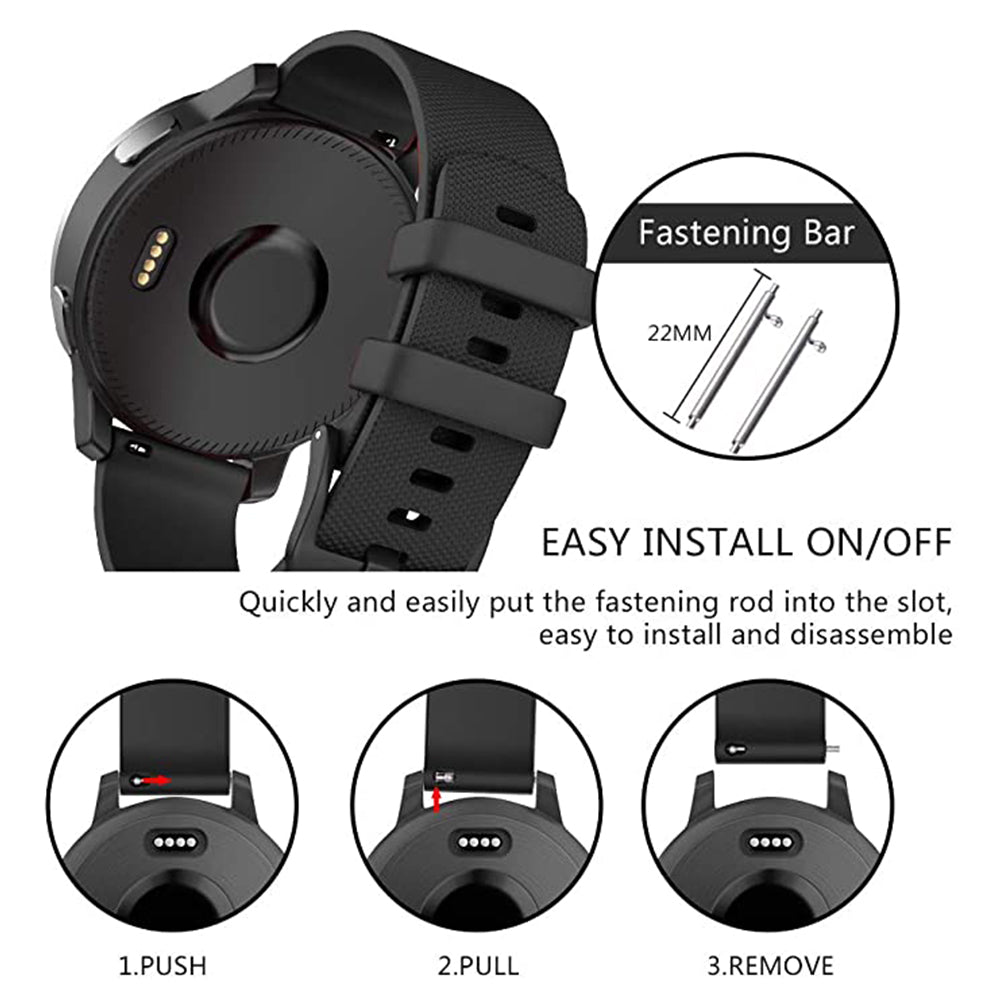 Curea smartwatch Techsuit Watchband 22mm (W006) compatibil cu Samsung Galaxy Watch (46mm)/Watch 3/Gear S3, Huawei Watch GT/GT 2/GT 3 (46mm), Negru