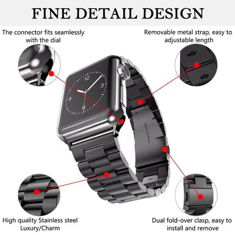Techsuit Watchband W036 fekete szíj Apple Watch okosórához