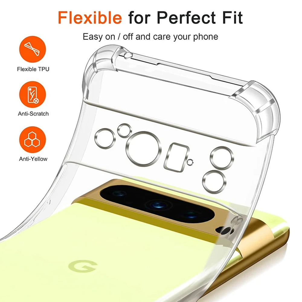 Husa de protectie Techsuit Shockproof Clear Silicone compatibil cu Google Pixel 9 Pro XL, Transparent