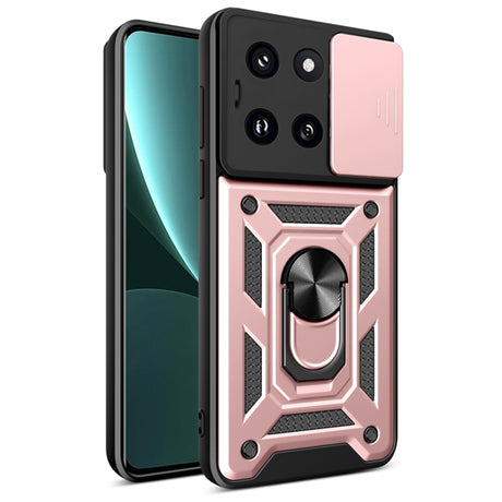 Husa de protectie Techsuit CamShield Series compatibil cu Xiaomi 14, Roz Auriu