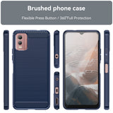 Husa de protectie Techsuit Carbon Silicone compatibil cu Nokia C32, Albastru