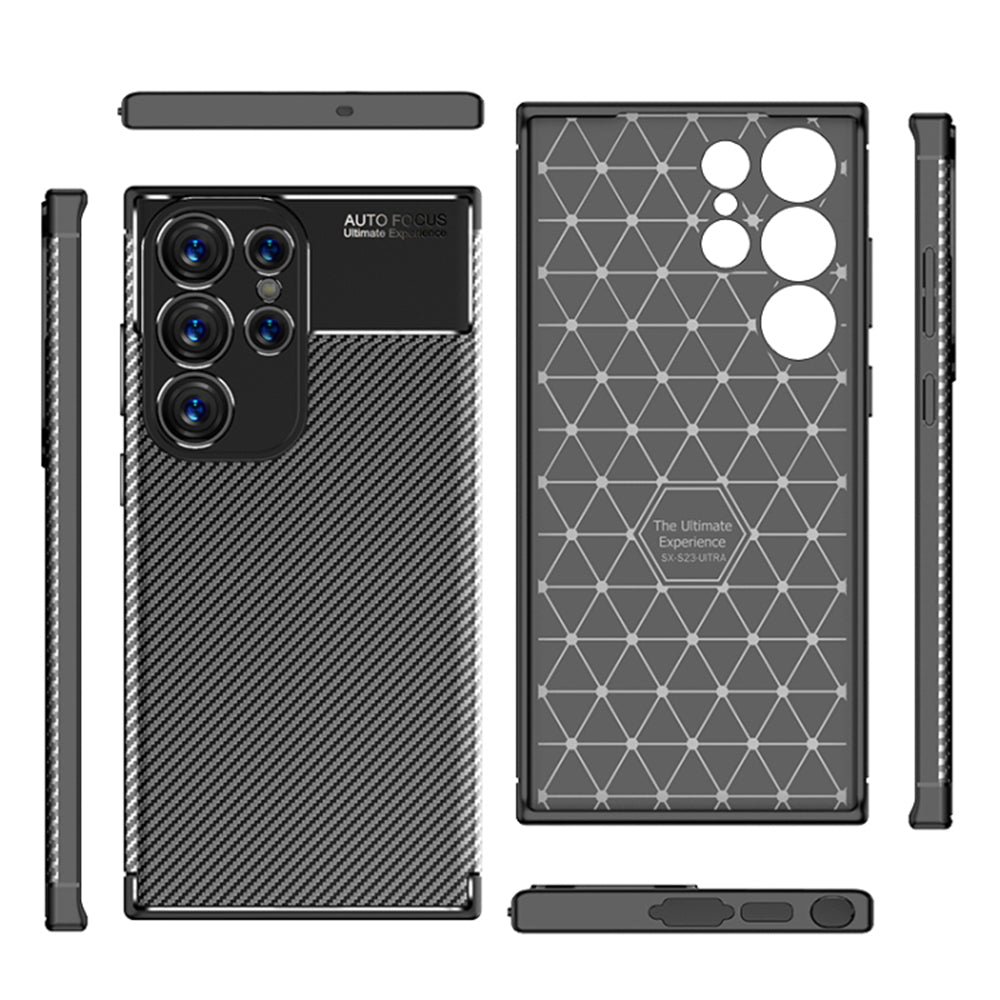 Husa de protectie Techsuit CarbonFiber compatibil cu Samsung Galaxy S23 Ultra, Negru