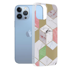 Husa de protectie Techsuit Marble Series compatibil cu iPhone 13 Pro Max, Mov Hex