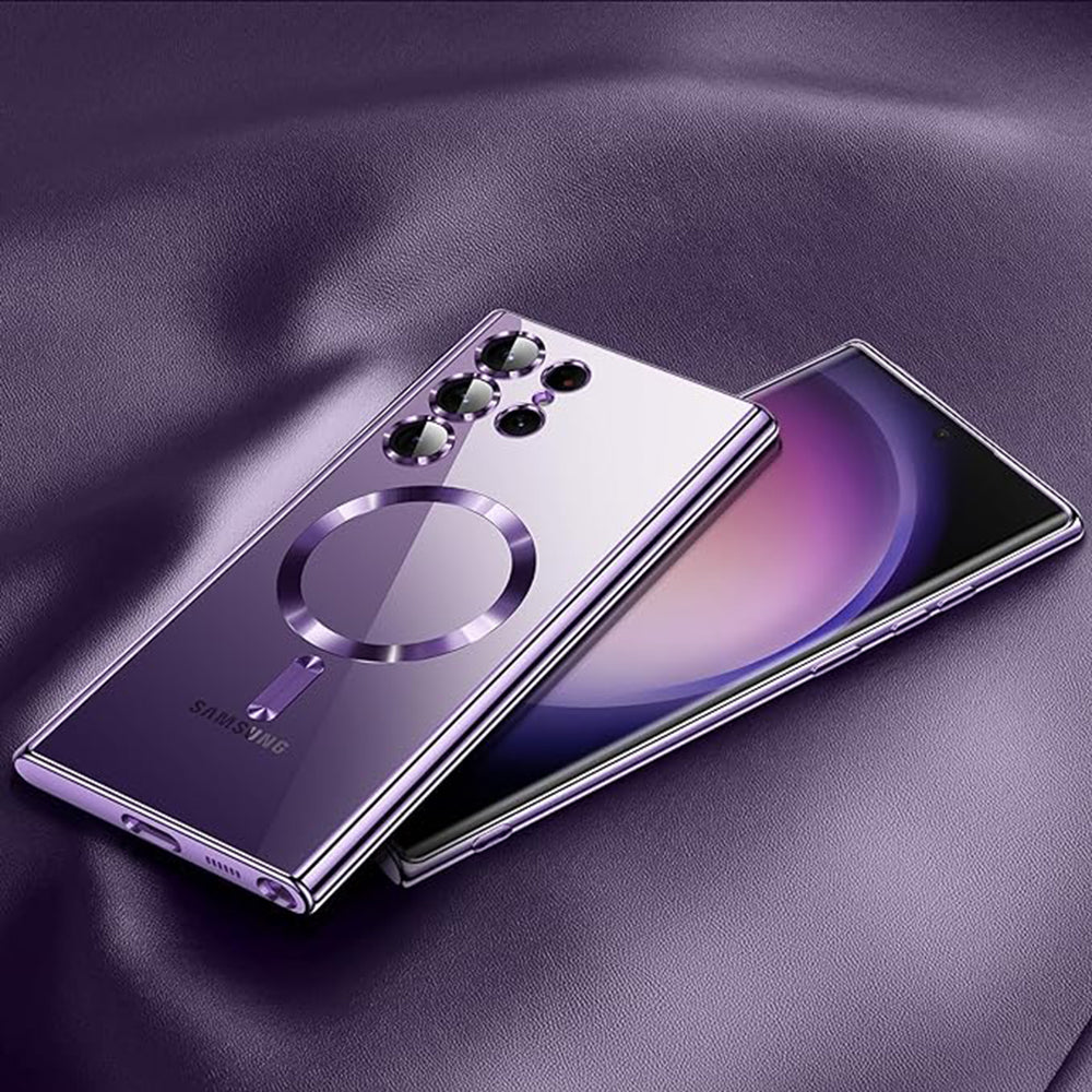 Husa de protectie Techsuit Luxury Crystal MagSafe compatibil cu Samsung Galaxy S23 Ultra, Roșu