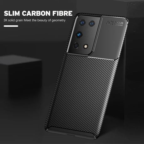 Husă Techsuit CarbonFiber neagră pentru Samsung Galaxy S21 Ultra 5G
