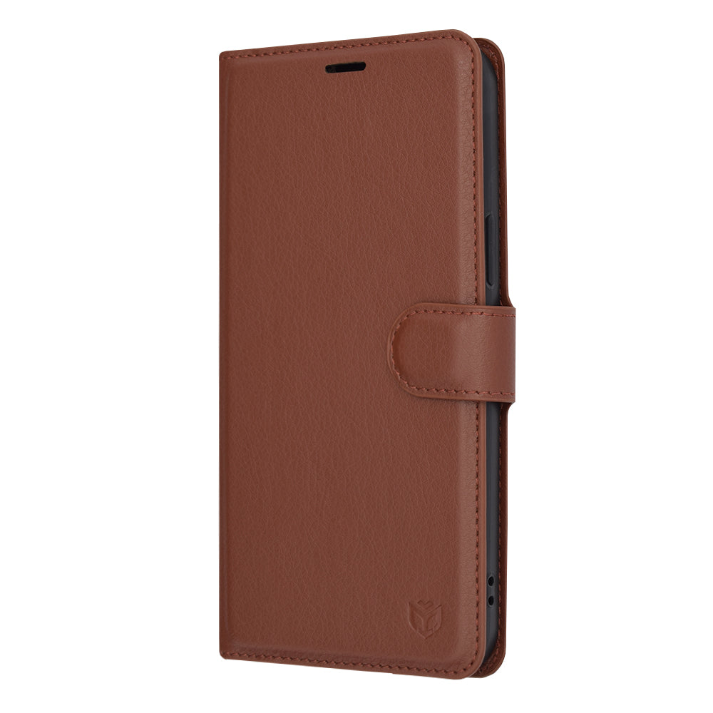 Husa de protectie Techsuit Leather Folio compatibil cu iPhone 12 Pro Max, Maro