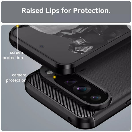 Husa de protectie Techsuit Carbon Silicone compatibil cu Google Pixel 9 Pro XL, Albastru