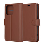 Husa de protectie Techsuit Leather Folio compatibil cu iPhone 14 Pro, Maro