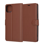 Husa de protectie Techsuit Leather Folio compatibil cu iPhone 15 Plus, Maro