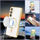 Husa de protectie Techsuit Luxury Crystal MagSafe compatibil cu Samsung Galaxy S23, Albastru