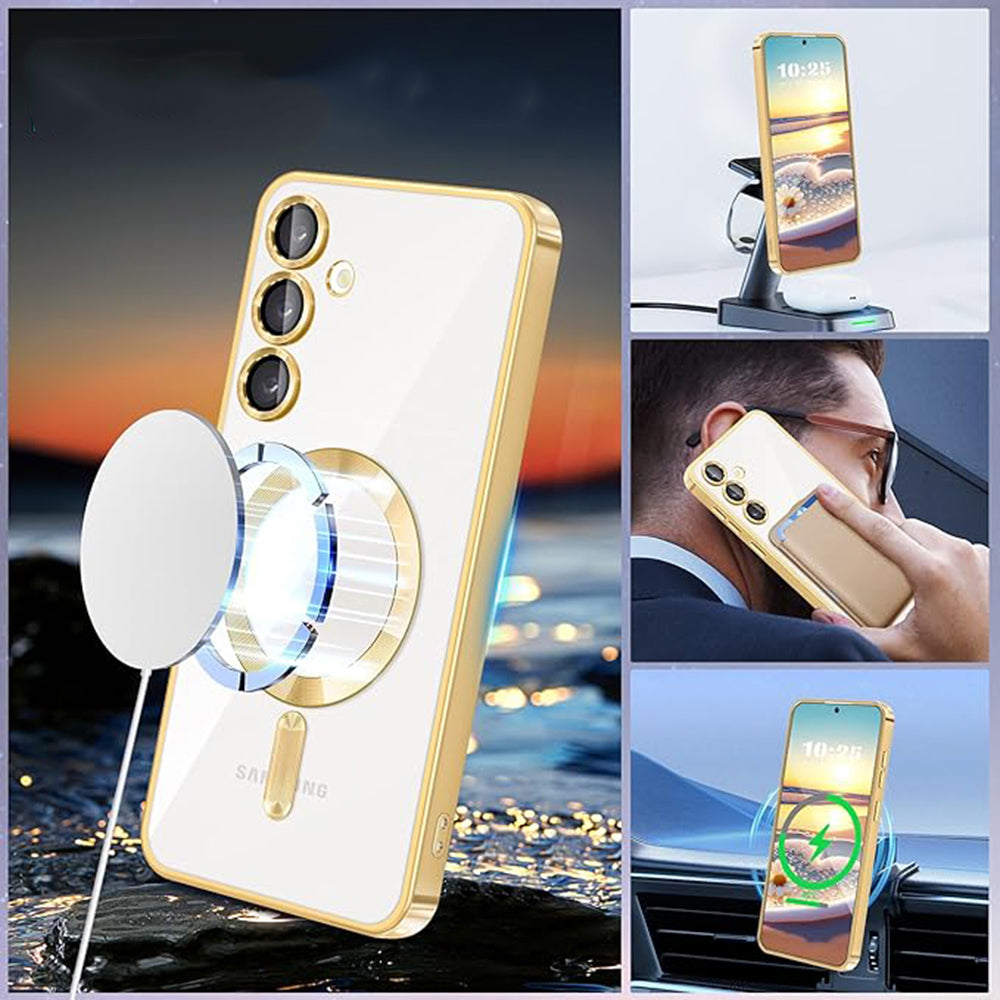 Husa de protectie Techsuit Luxury Crystal MagSafe compatibil cu Samsung Galaxy S23, Roșu