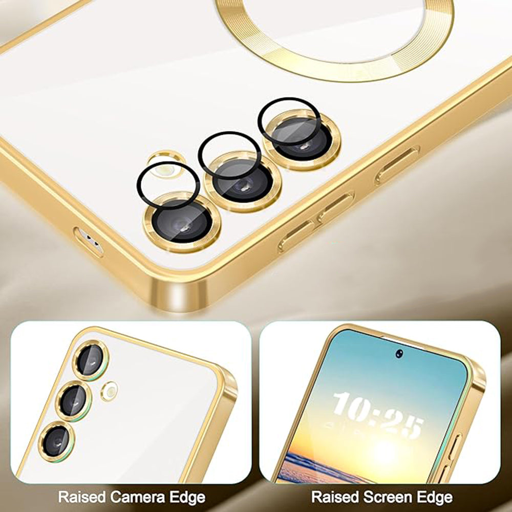 Husa de protectie Techsuit Luxury Crystal MagSafe compatibil cu Samsung Galaxy S23, Roșu