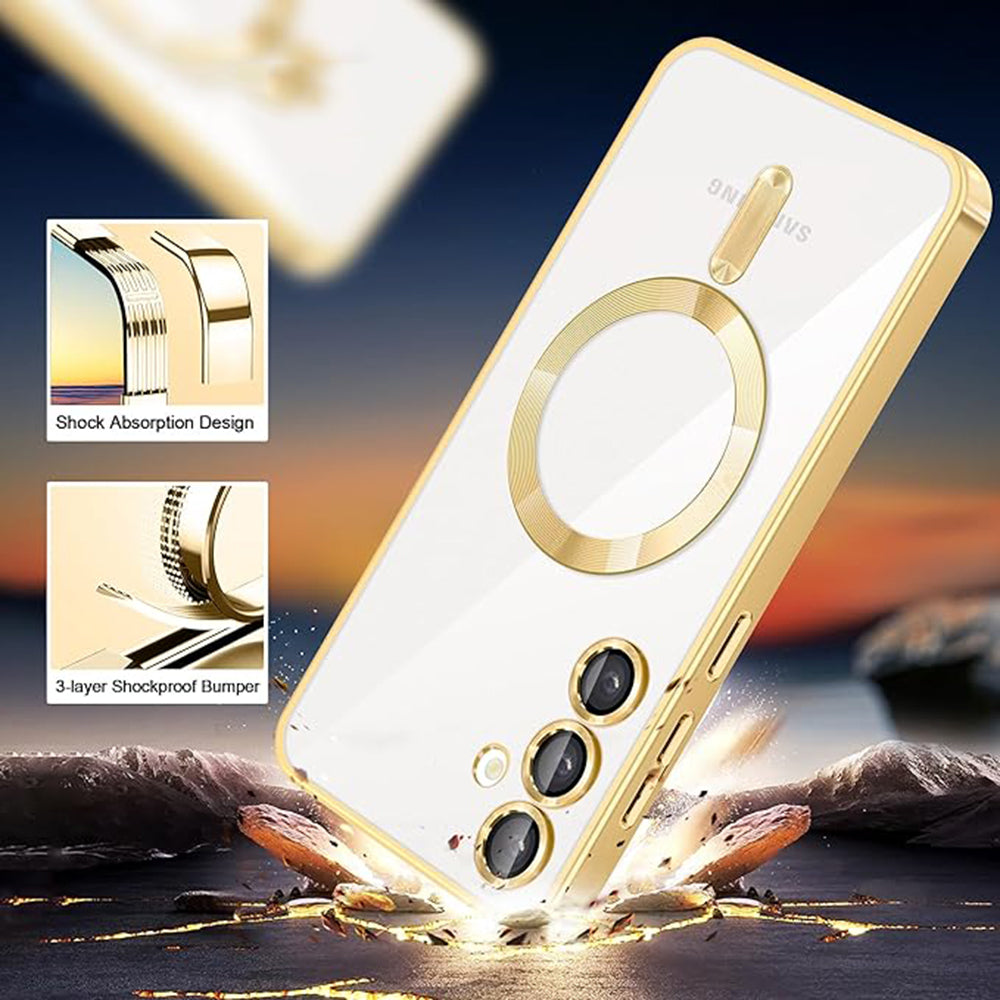 Husa de protectie Techsuit Luxury Crystal MagSafe compatibil cu Samsung Galaxy S23, Roșu