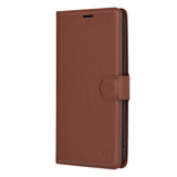 Husa de protectie Techsuit Leather Folio compatibil cu iPhone XS Max, Maro