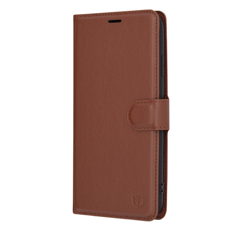 Husa de protectie Techsuit Leather Folio compatibil cu iPhone XS Max, Maro